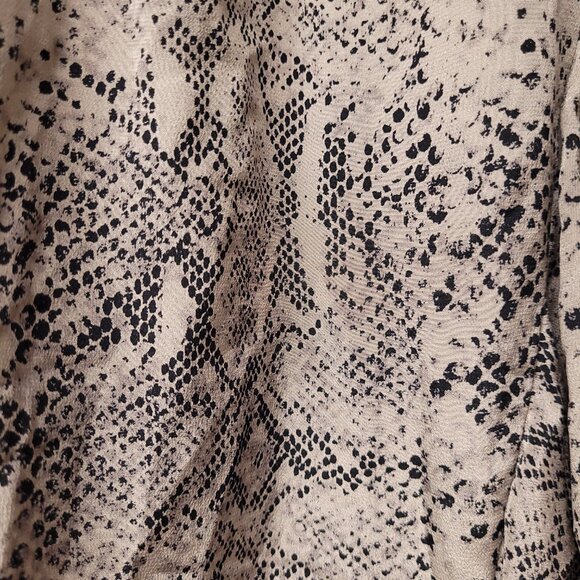 Rebecca Taylor Python Snake Skin Print Silk Wrap Ruffle Dress - Picture 6 of 9